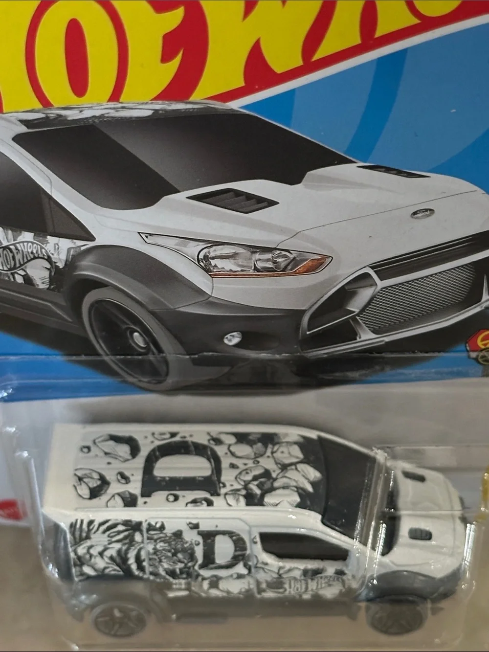Hot Wheels Ford Transit Connect Toy Van - White & Gray